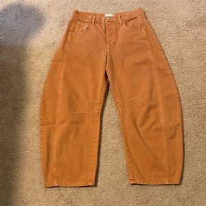 We The Free Rust Good Luck Mid-Rise Barrel Jeans
